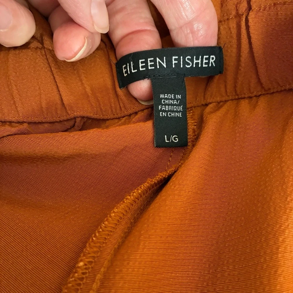 Eileen Fisher Tencel Viscose Straight Ankle Cropped Pants Color Musk Large